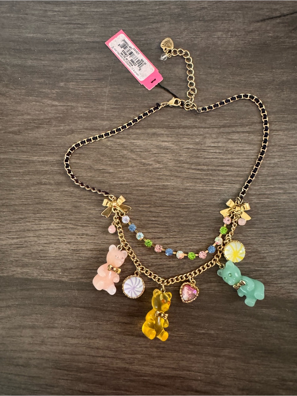 Betsey Johnson Gummy Bear Necklace & Earrings Set NWT Candy Charm Jewelry - Picture 6 of 12
